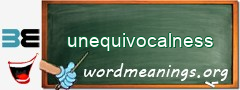 WordMeaning blackboard for unequivocalness